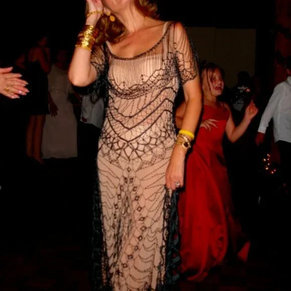 GUY LAROCHE HAUTE COUTURE BEADED DRESS 38/2-4 $9K LUXE BLACK EVENING GOWN & SLIP - Picture 2 of 10